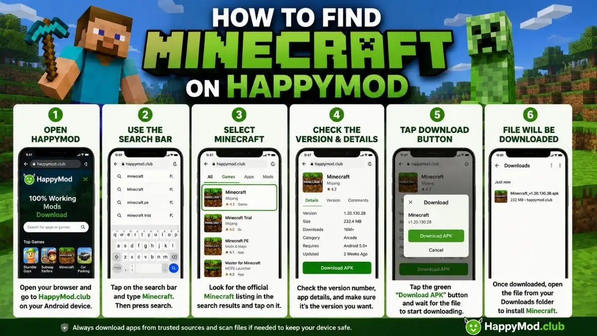 How to Find Minecraft on HappyMod